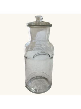 “Vintage Glass Apothecary Jar w Lid Farmhouse Kitchen Bathroom Storage Decor”